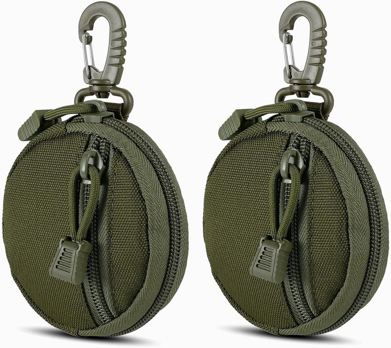 FRTKK 2 Pack Tactical Compact EDC Pouches Military Molle Utility Pouch Accessories Organizer Pouch Coin Purse Keychain Pocket Credit Card Holder Waist Pack - Image 1